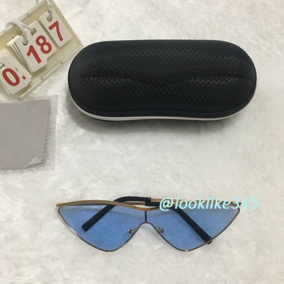 Accessories - Cat Eyes Gold Frame Blue Lens Sunglasses